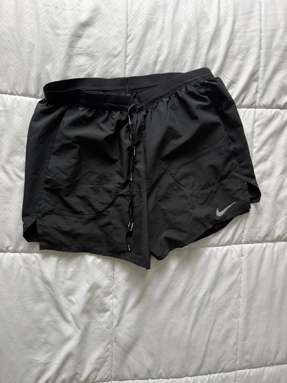Nike Black Athletic Shorts with Reflective Swoosh